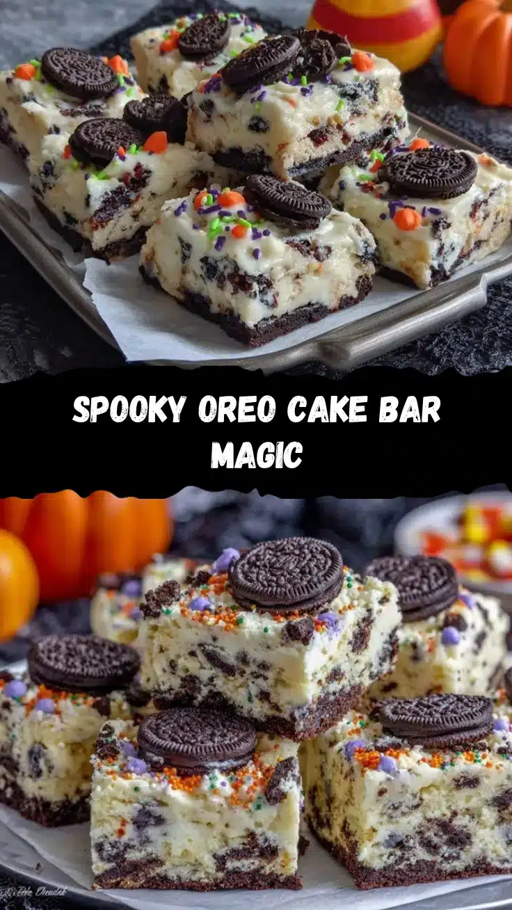 Halloween Oreo Cake Bars recipe