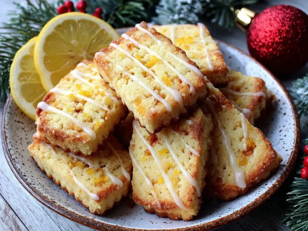 lemon glazed shortbread cookies - featured image