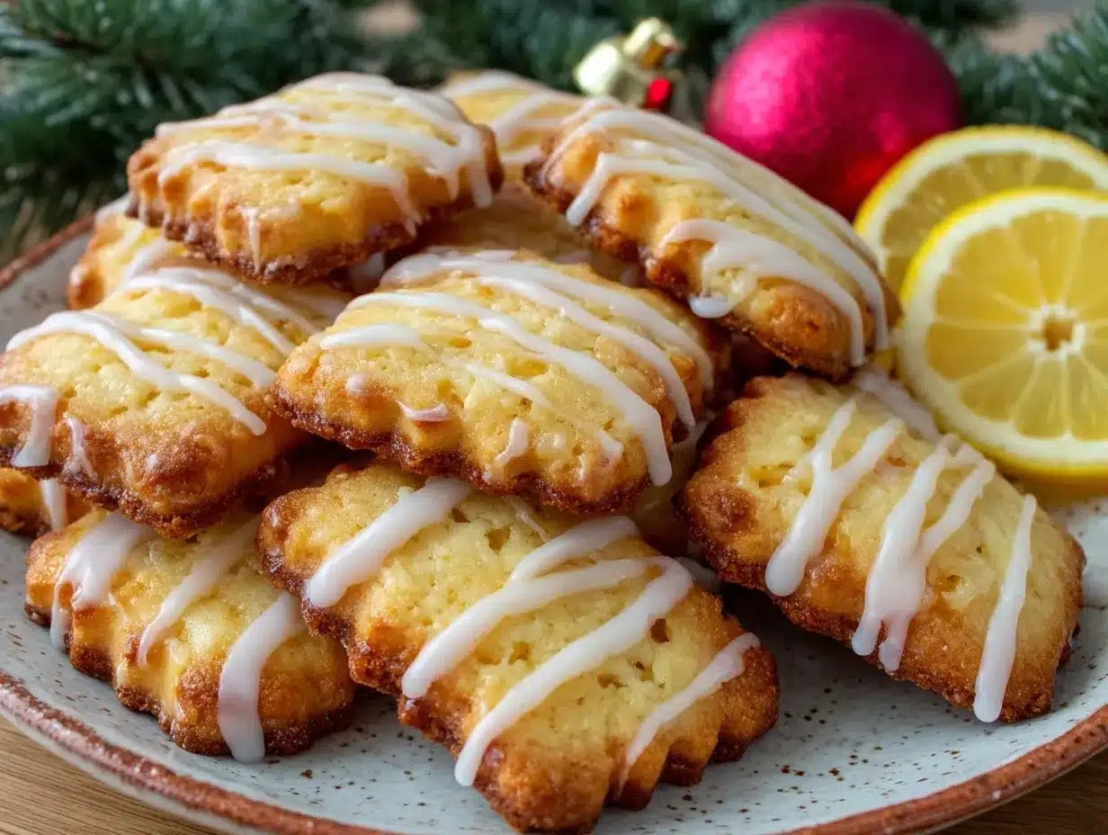 lemon glazed shortbread cookies preparation steps