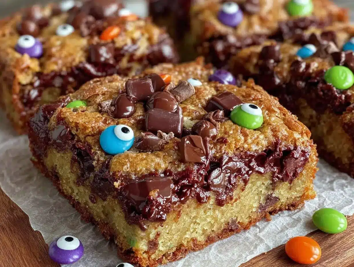 Monster Mash Cookie Bars preparation steps
