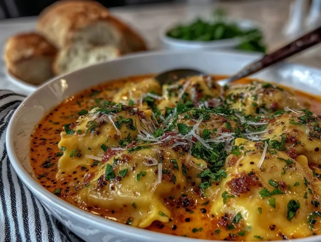 one pot ravioli soup - featured image