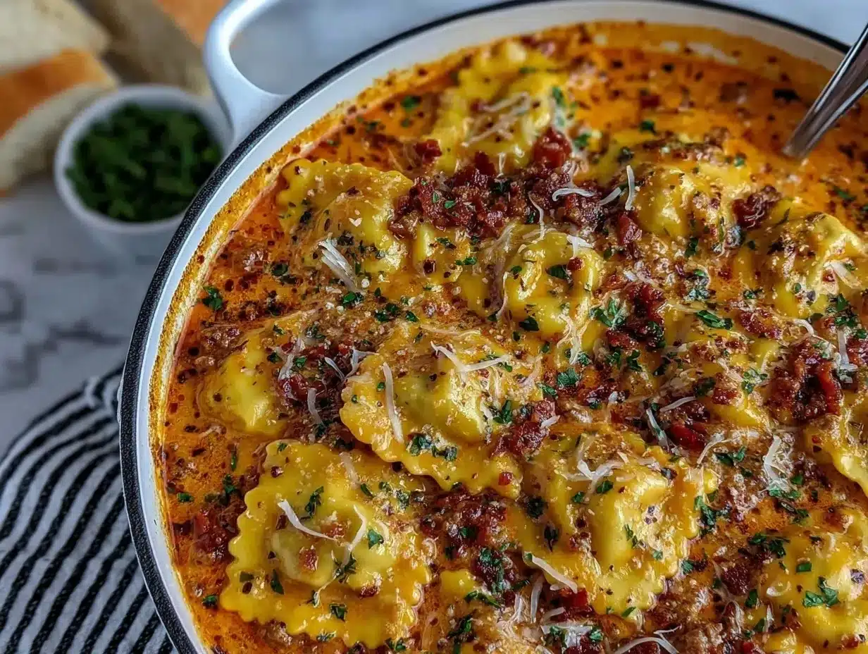 one pot ravioli soup preparation steps