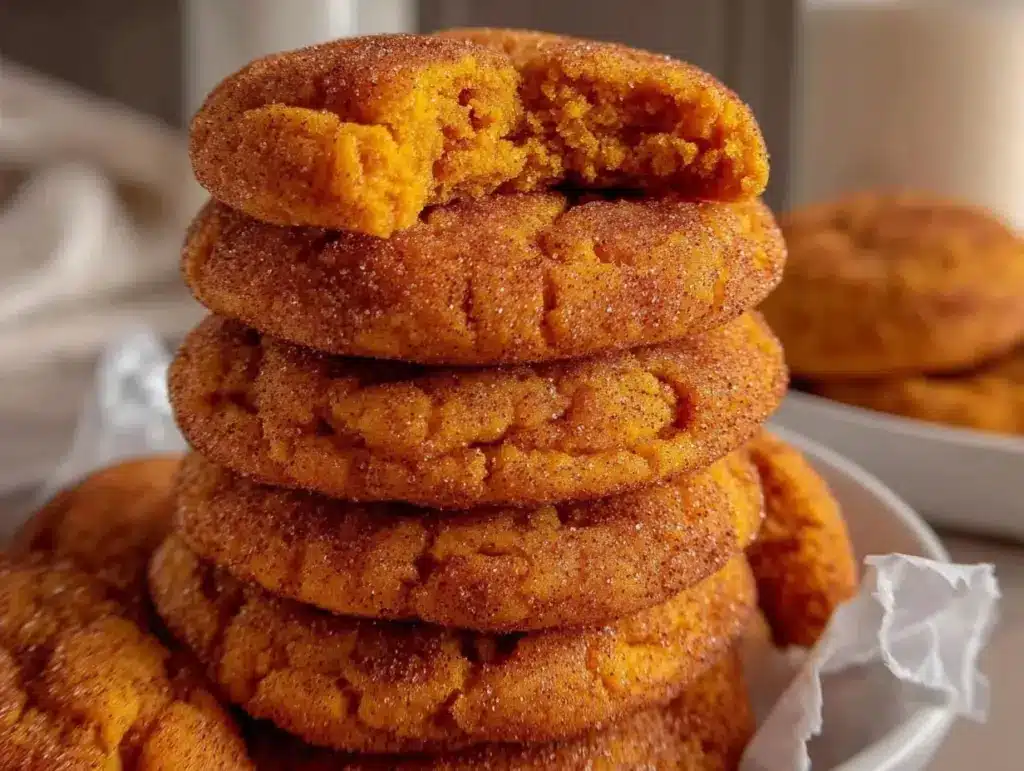 pumpkin snickerdoodle cookies - featured image