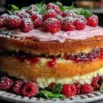 raspberry layer cake - featured image