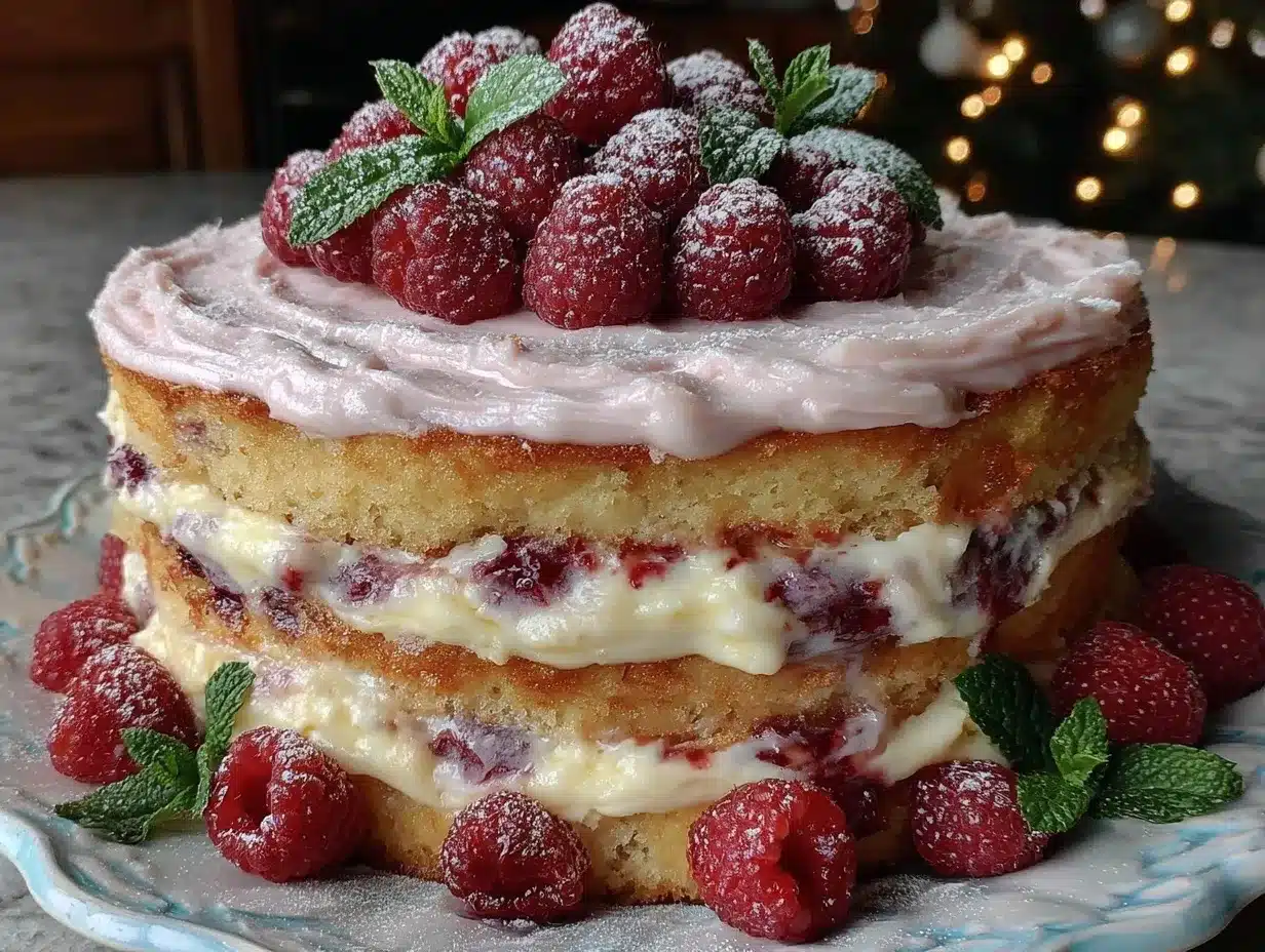 raspberry layer cake preparation steps