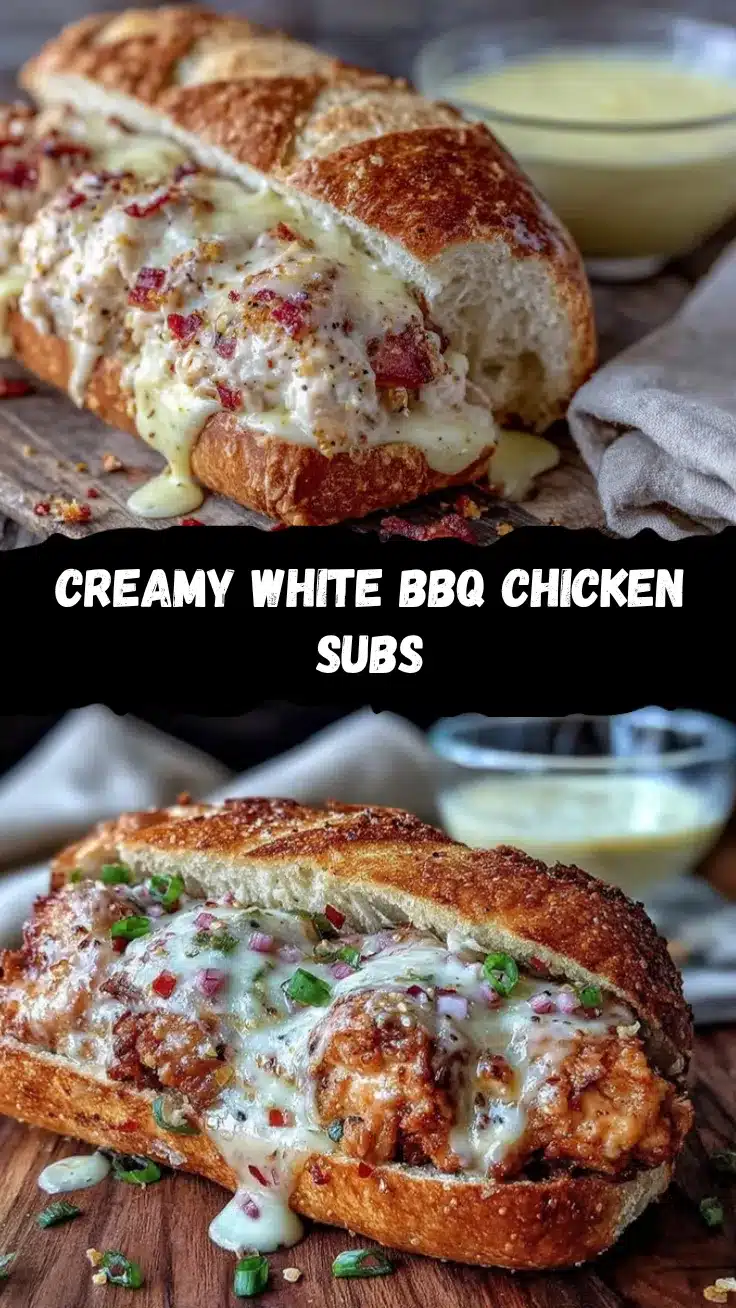 white BBQ chicken subs recipe