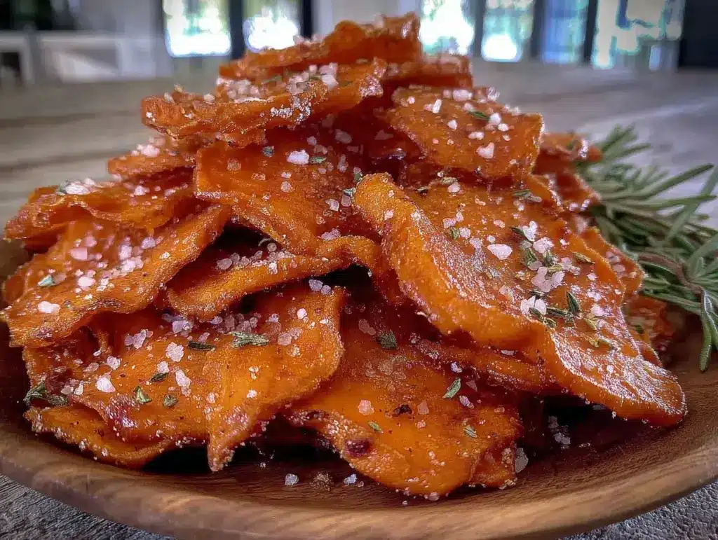 baked sweet potato chips - featured image