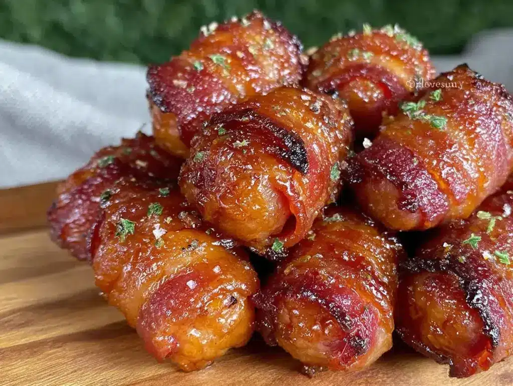 bbq bacon wrapped little smokies - featured image