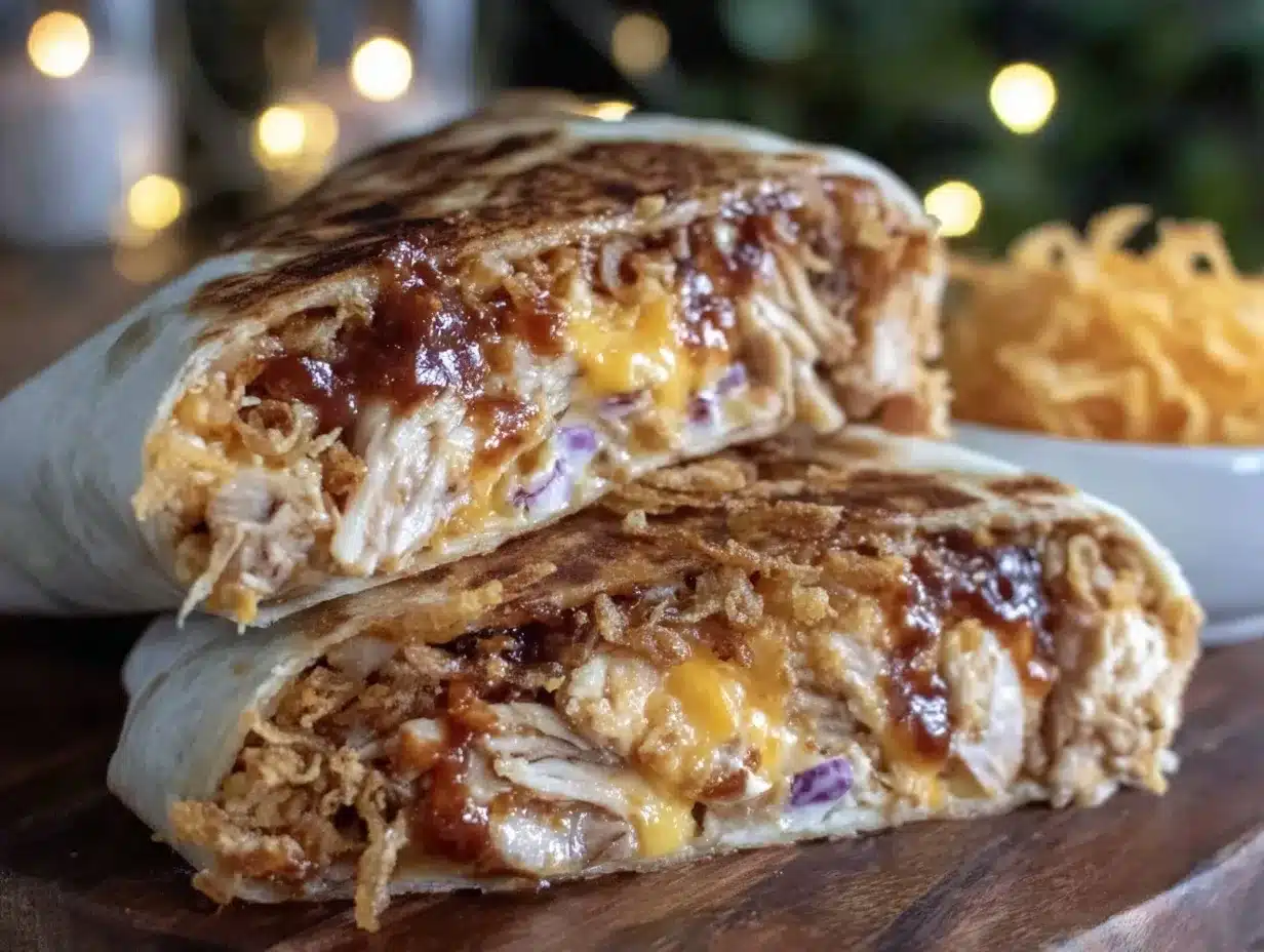 BBQ Chicken Cheddar Wrap preparation steps