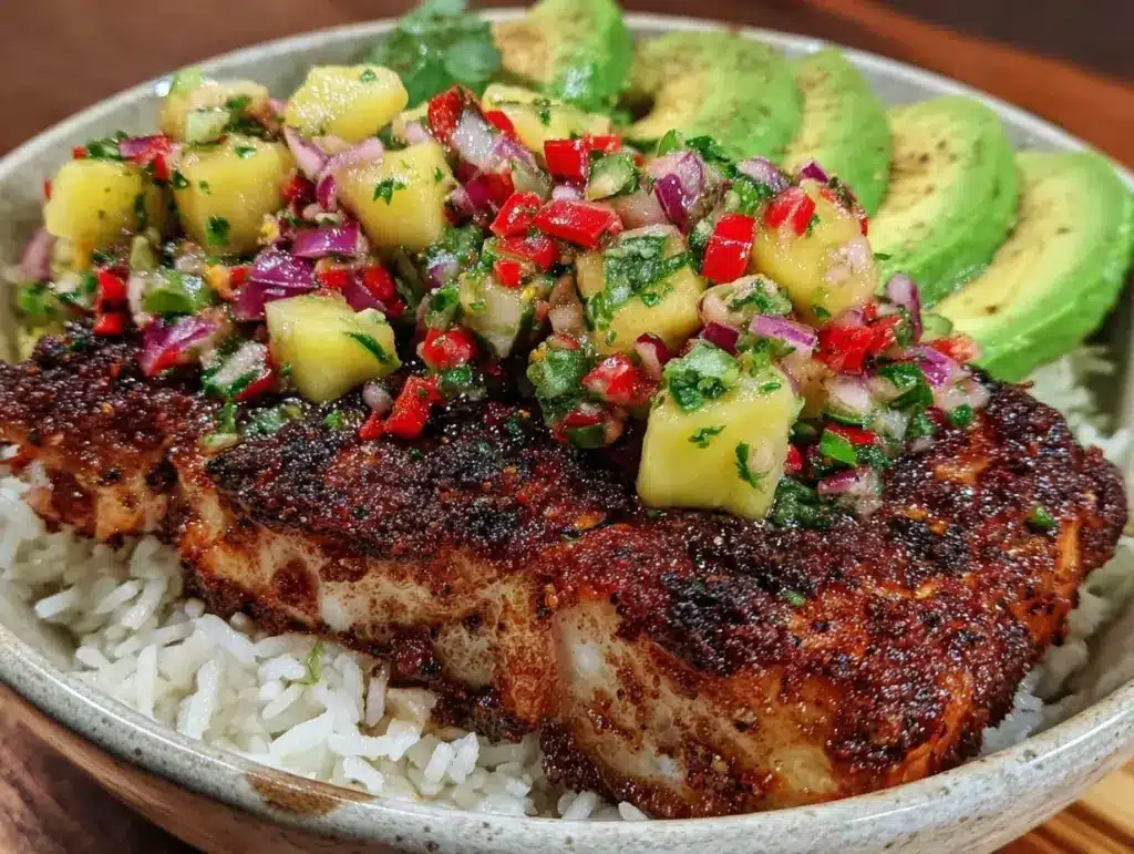 blackened mahi mahi bowls - featured image