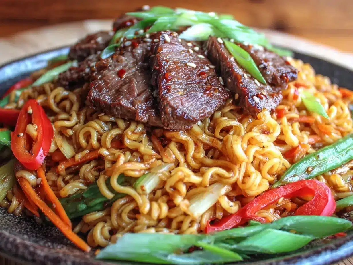 bold spicy ramen noodle stir-fry preparation steps