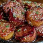 brown sugar bourbon glazed kielbasa bites - featured image