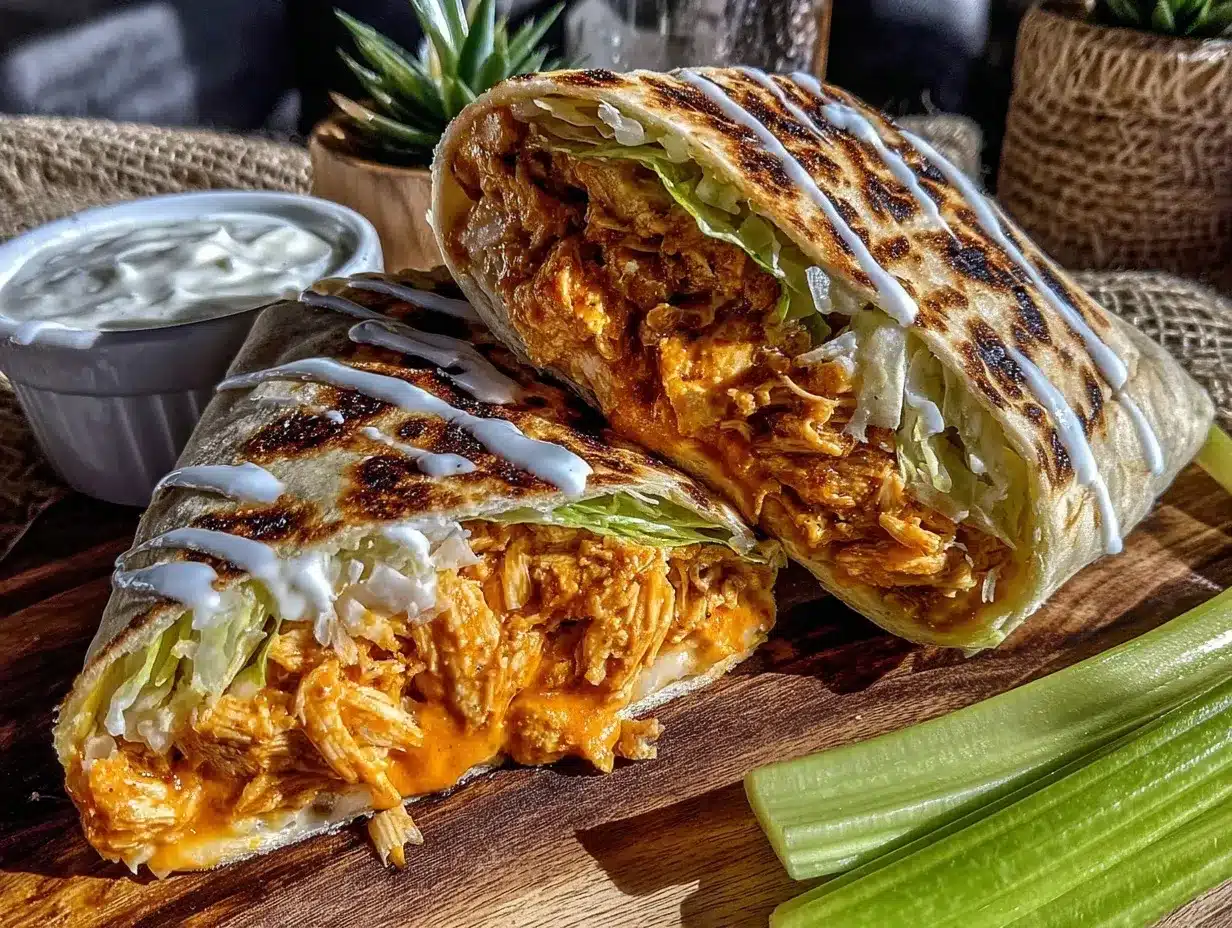 buffalo chicken caesar wrap preparation steps
