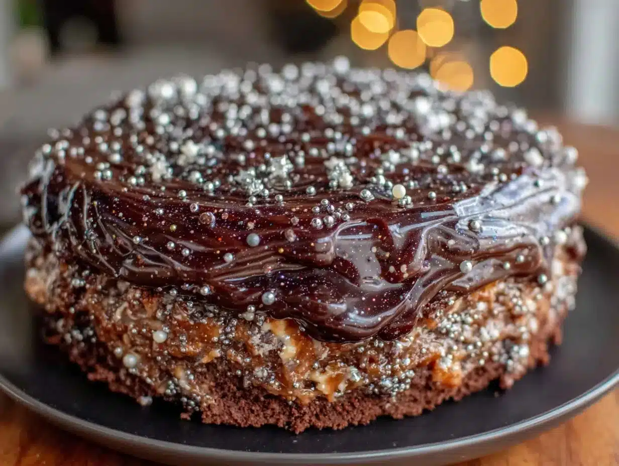 Capricorn constellation galaxy cake preparation steps