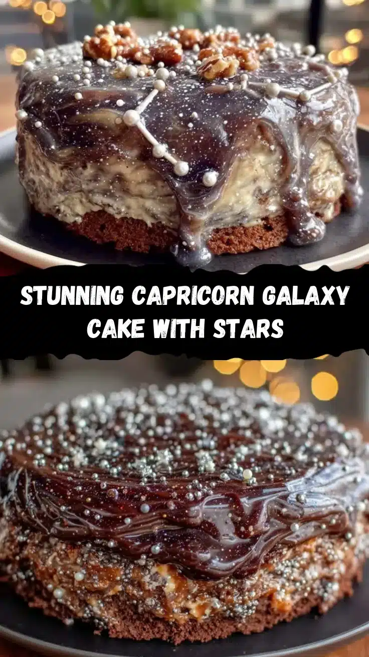 Capricorn constellation galaxy cake recipe