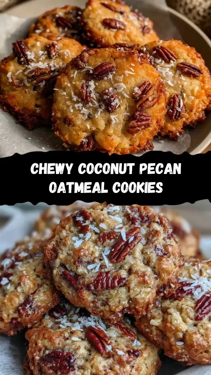chewy oatmeal coconut pecan cookies recipe