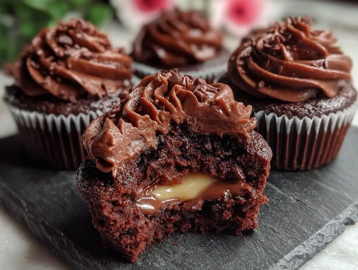 chocolate-filled cupcakes preparation steps