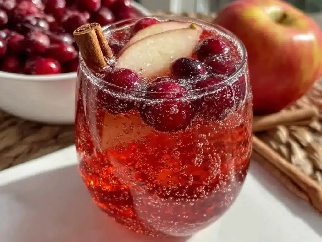 Cinnamon Apple Cranberry Mimosa - featured image