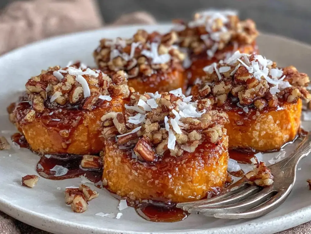 cinnamon pecan sweet potato rounds - featured image