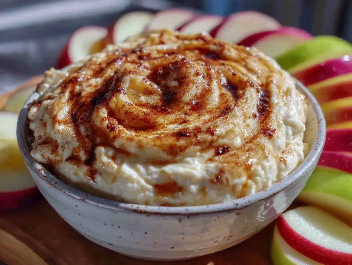 cinnamon roll cheesecake dip preparation steps