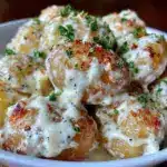 creamy garlic sauce baby potatoes - featured image