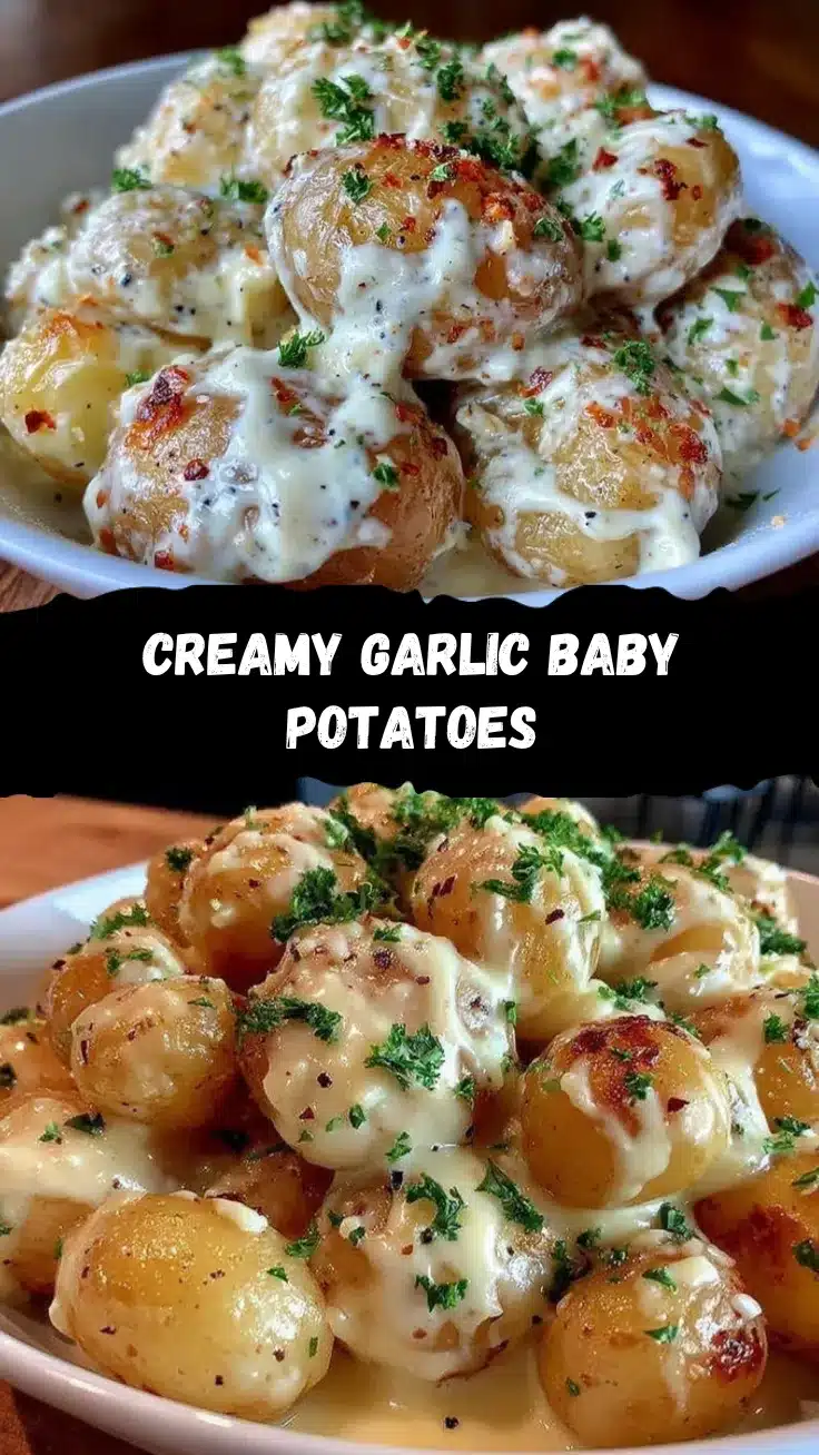 creamy garlic sauce baby potatoes recipe