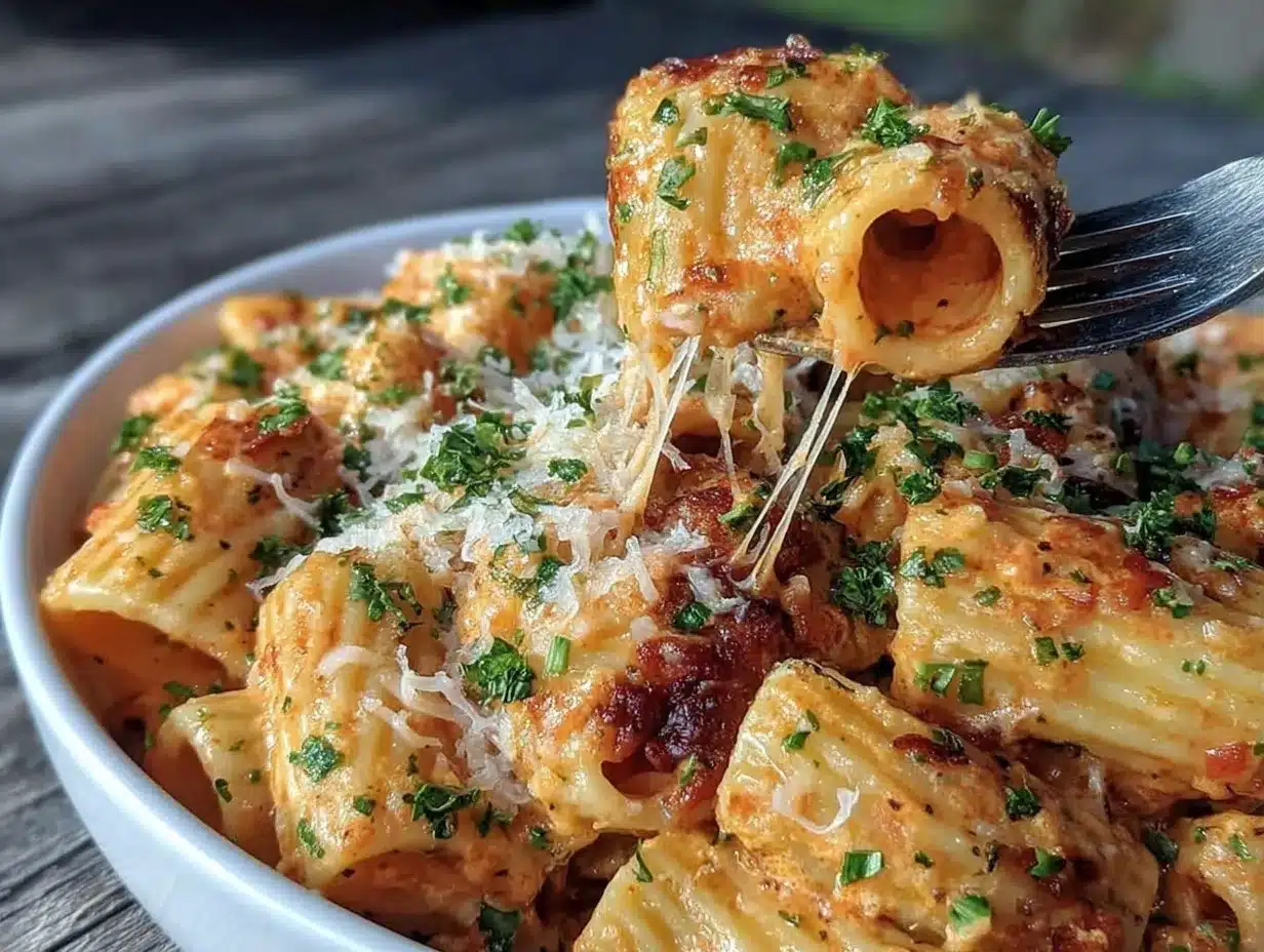 creamy tomato garlic pasta preparation steps