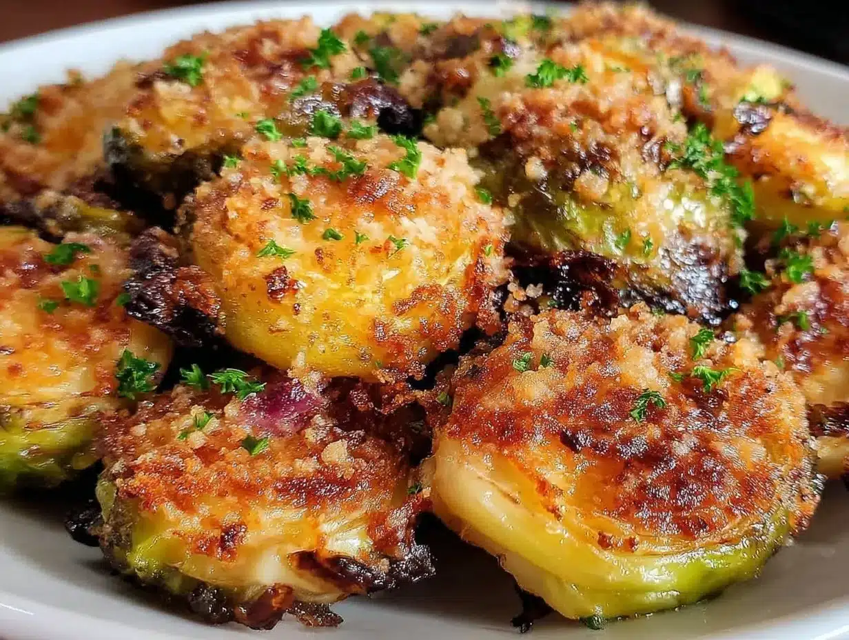 crispy Parmesan-crusted Brussels sprouts preparation steps