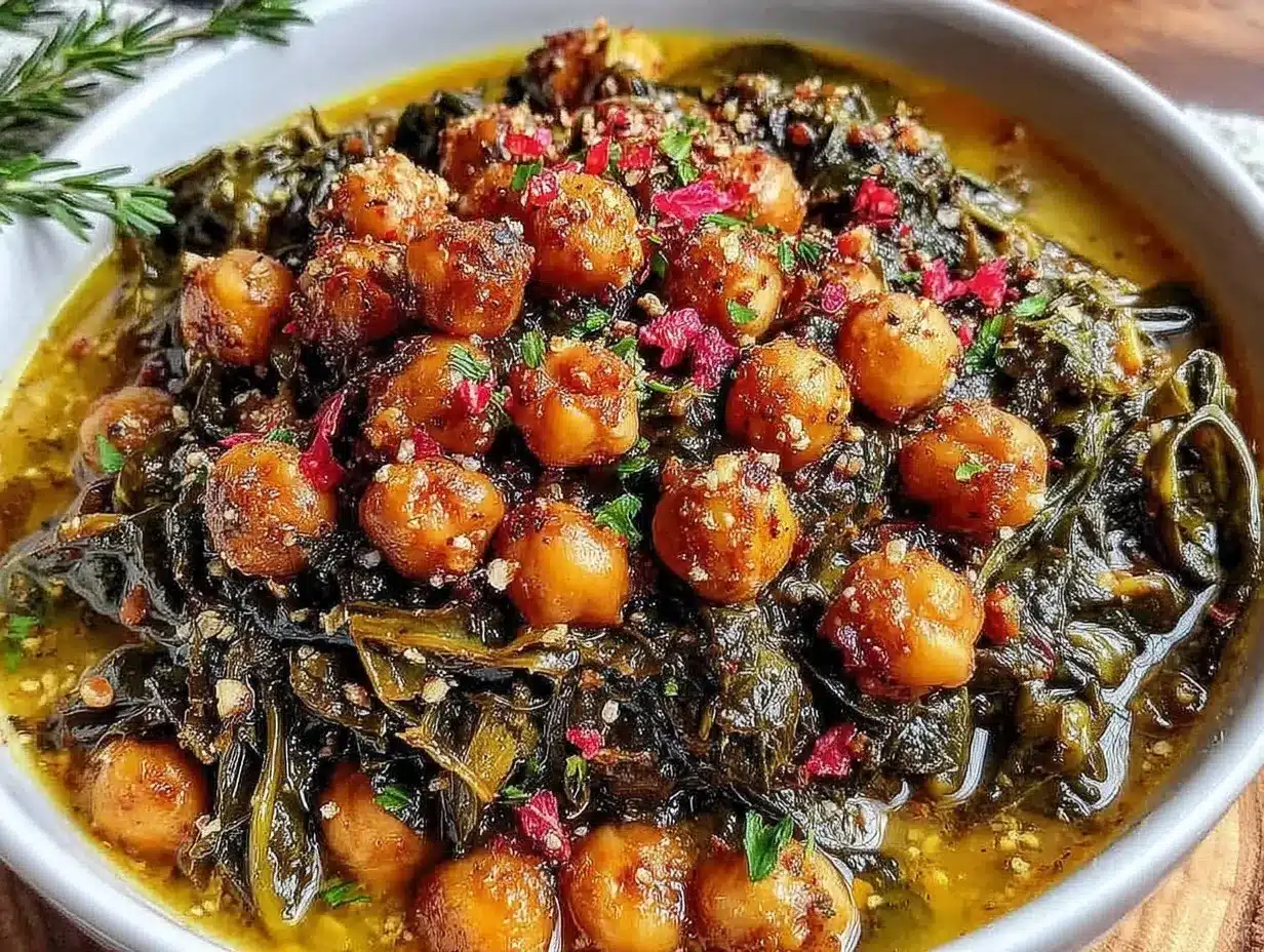 Daniel Fast chickpea and spinach stew preparation steps