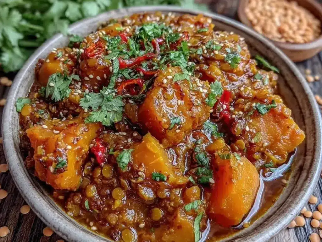 Daniel Fast sweet potato and lentil curry - featured image