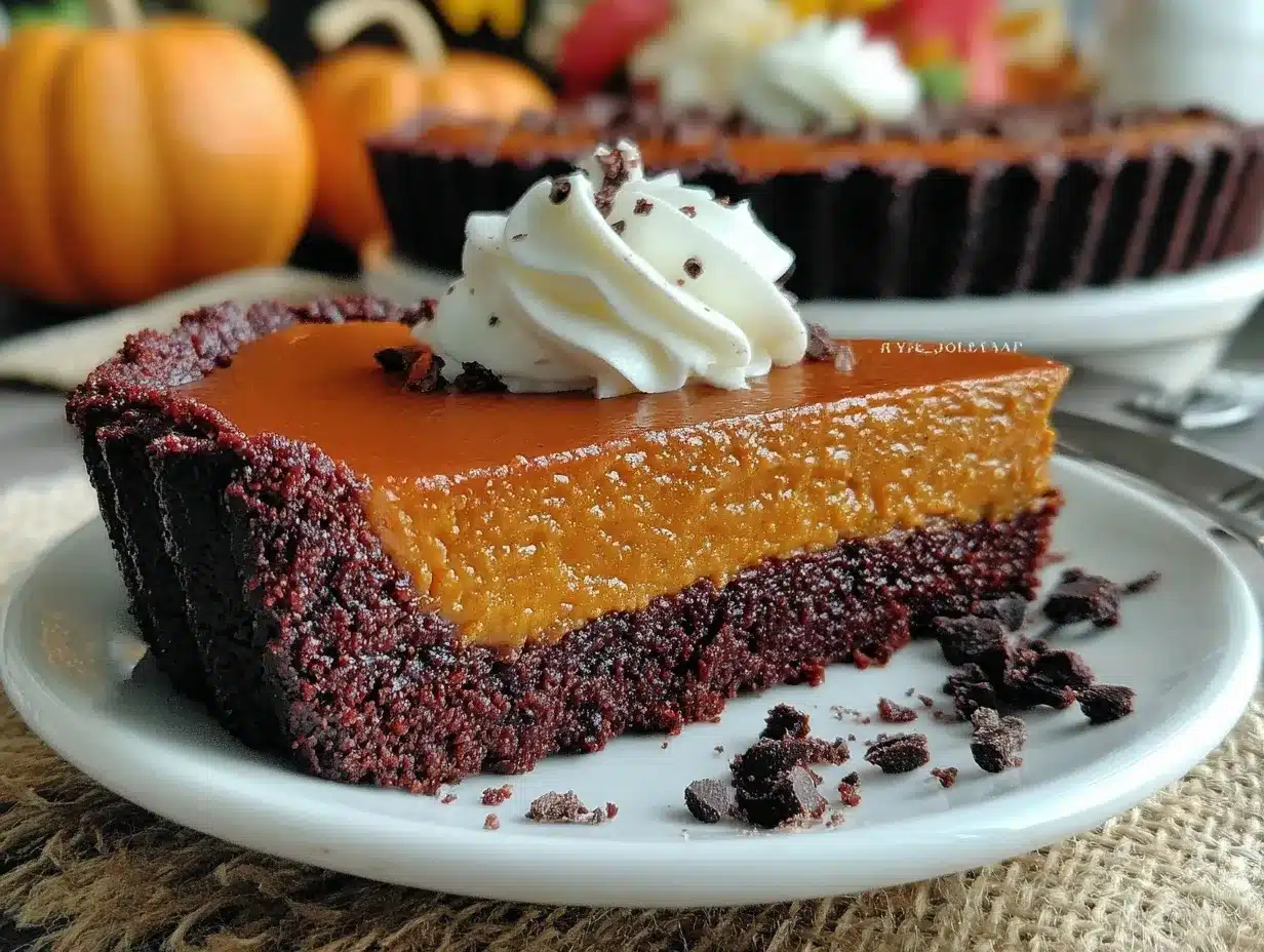dark chocolate pumpkin tart preparation steps