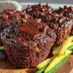 double chocolate zucchini muffins - featured image