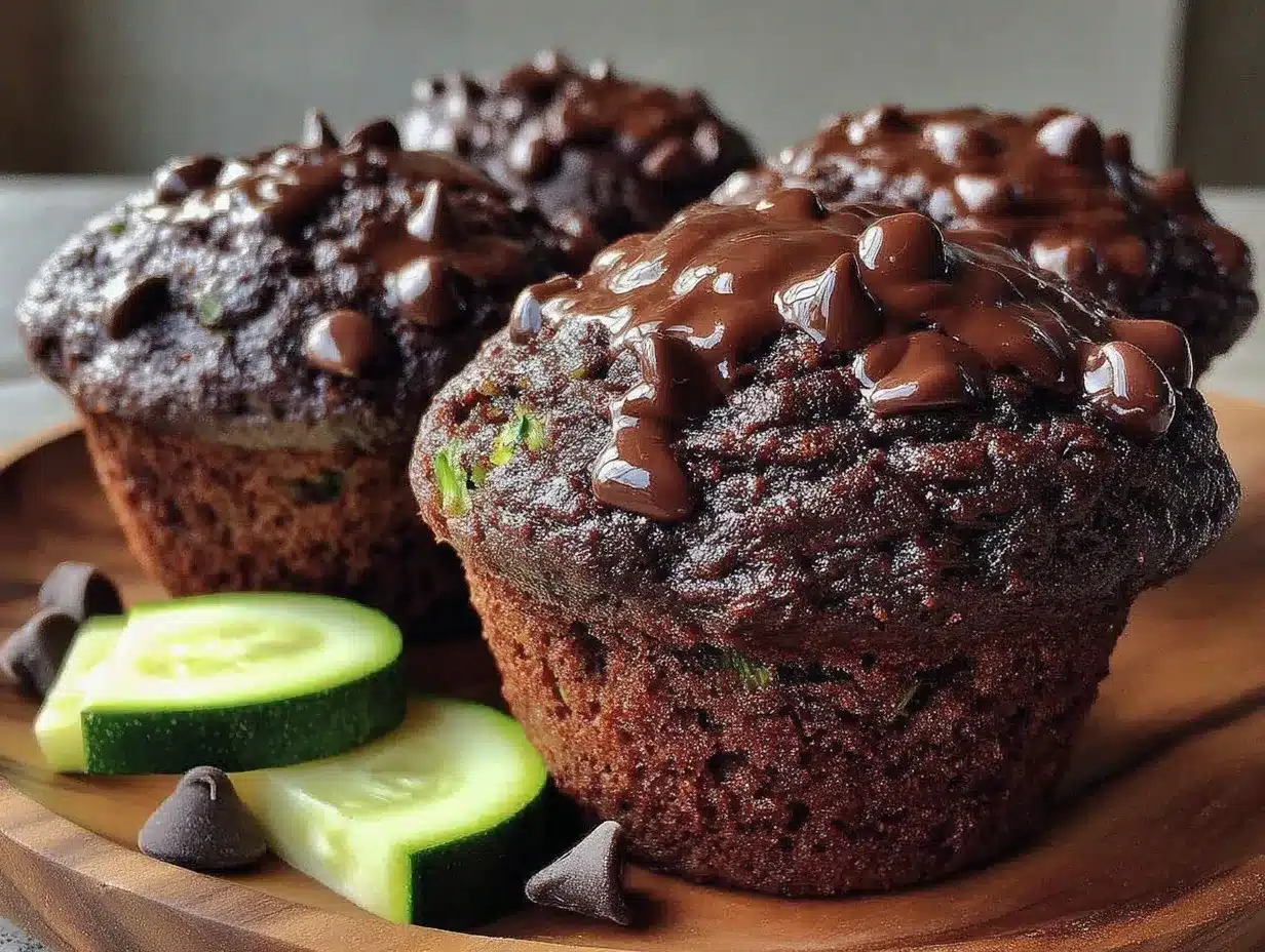 double chocolate zucchini muffins preparation steps