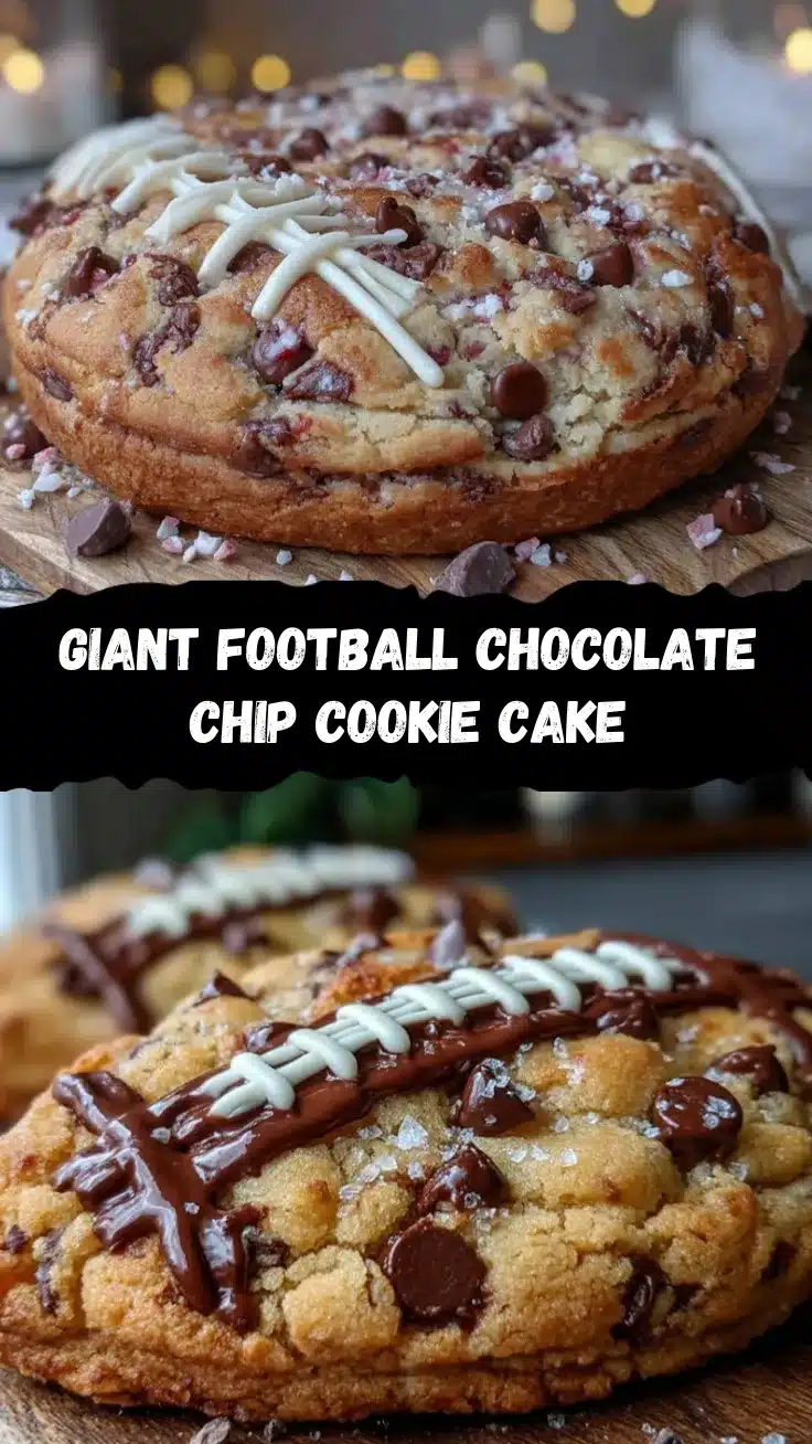 football-shaped chocolate chip cookie cake recipe