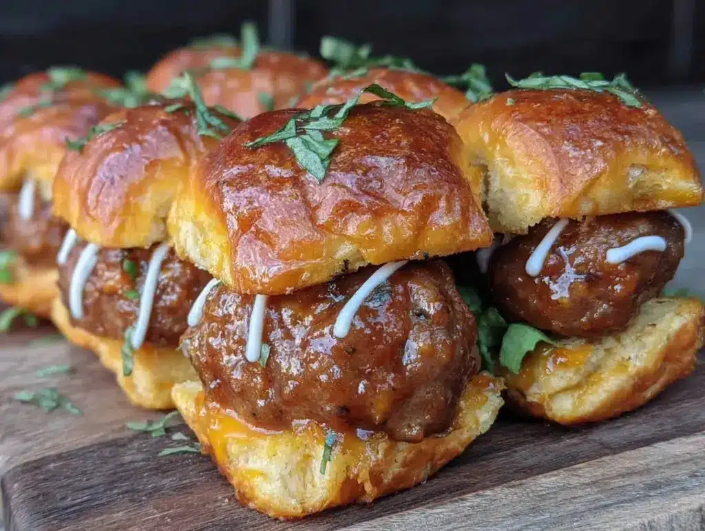 football-shaped meatball sliders - featured image