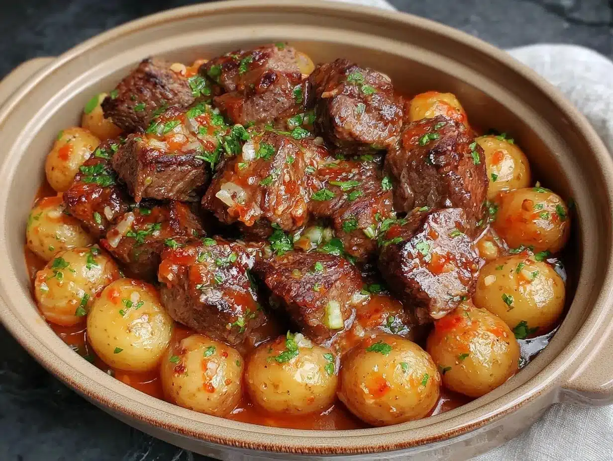 garlic butter beef bites preparation steps