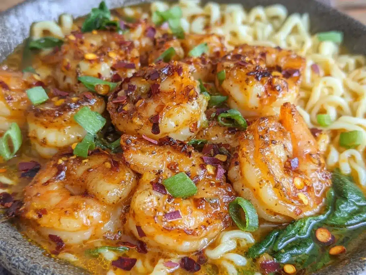garlic butter shrimp ramen preparation steps