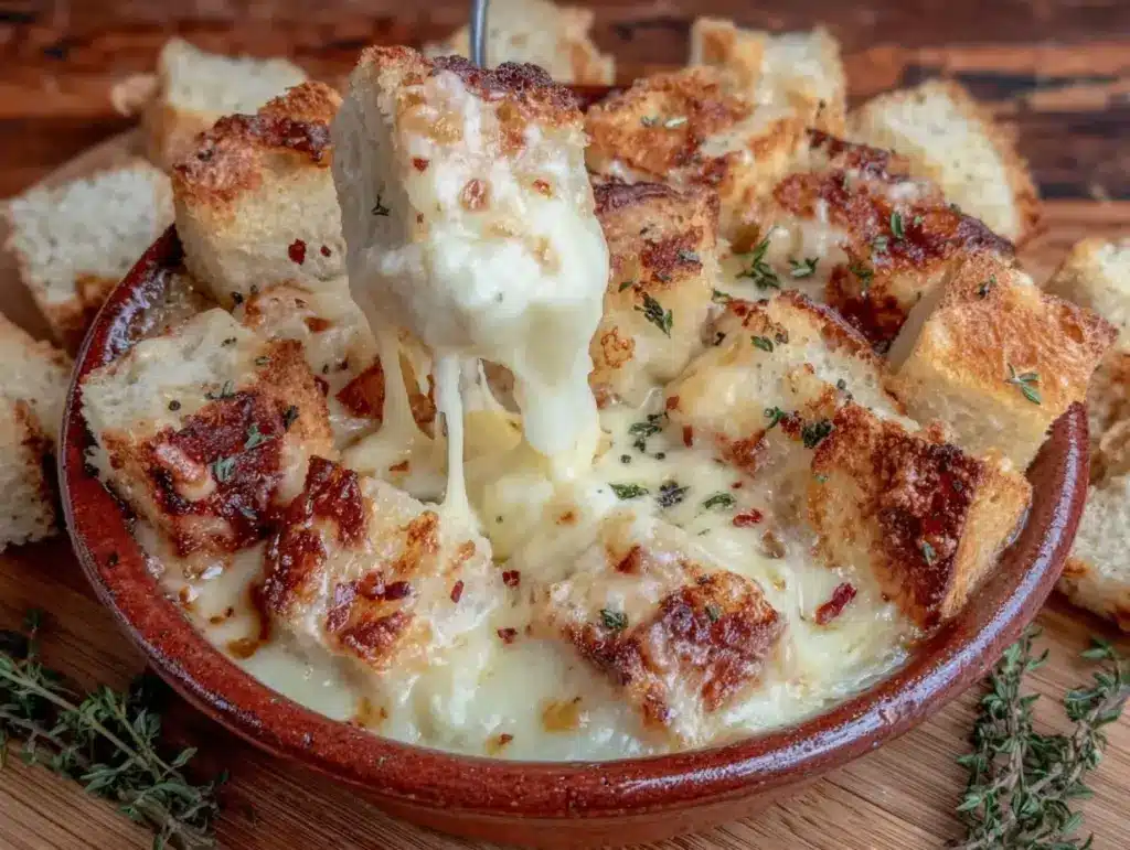 Gruyere and white wine cheese fondue - featured image