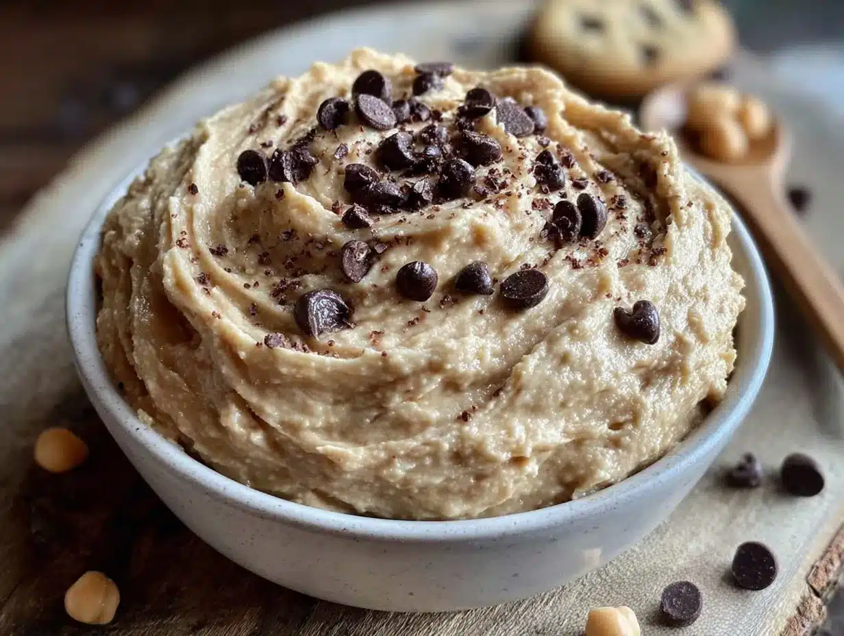 healthy cookie dough hummus dip preparation steps