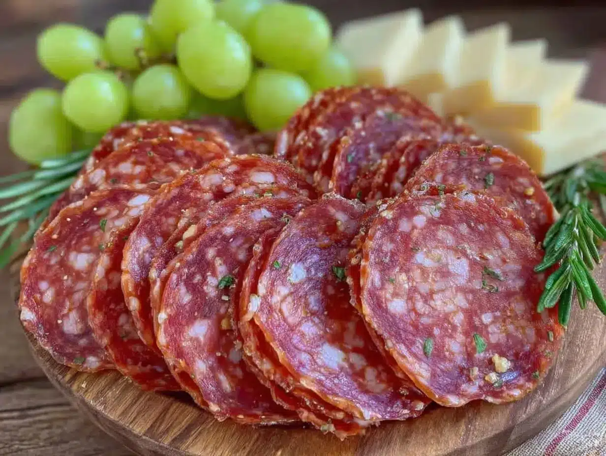 heart-shaped charcuterie board with salami roses preparation steps