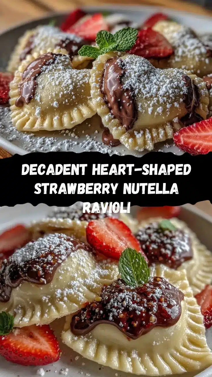 heart-shaped strawberry Nutella ravioli recipe