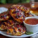 honey bourbon grilled chicken wings - featured image