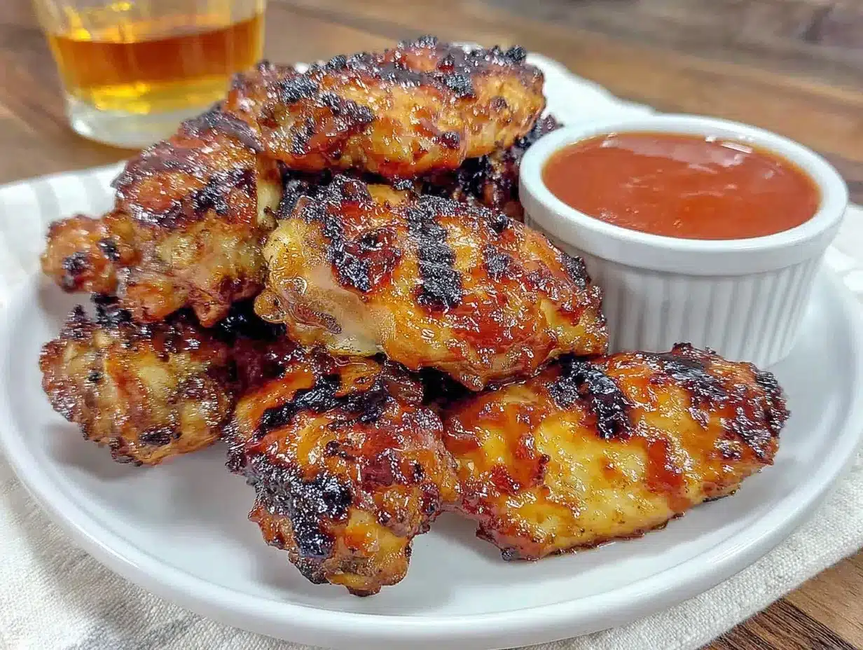 honey bourbon grilled chicken wings preparation steps