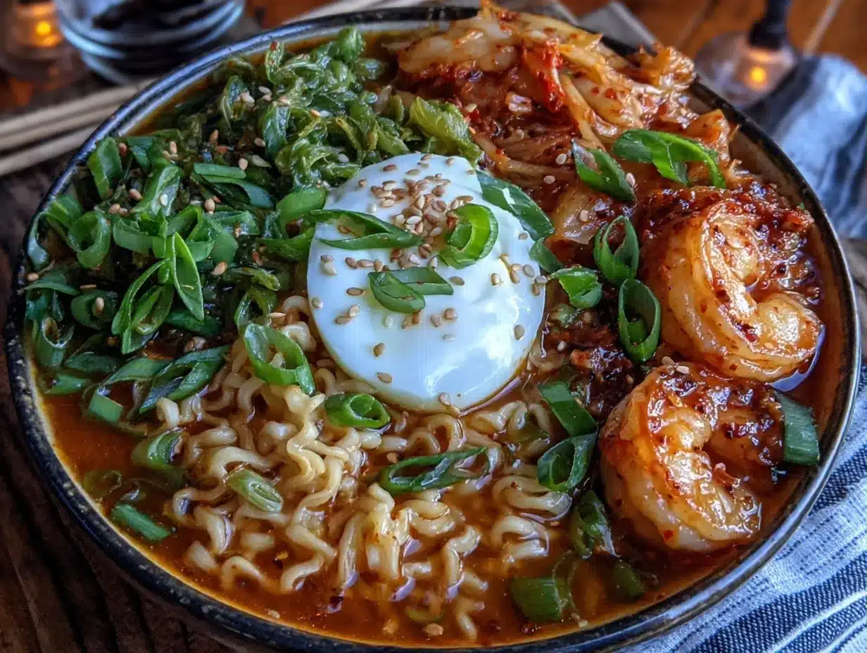 kimchi ramen bowl preparation steps