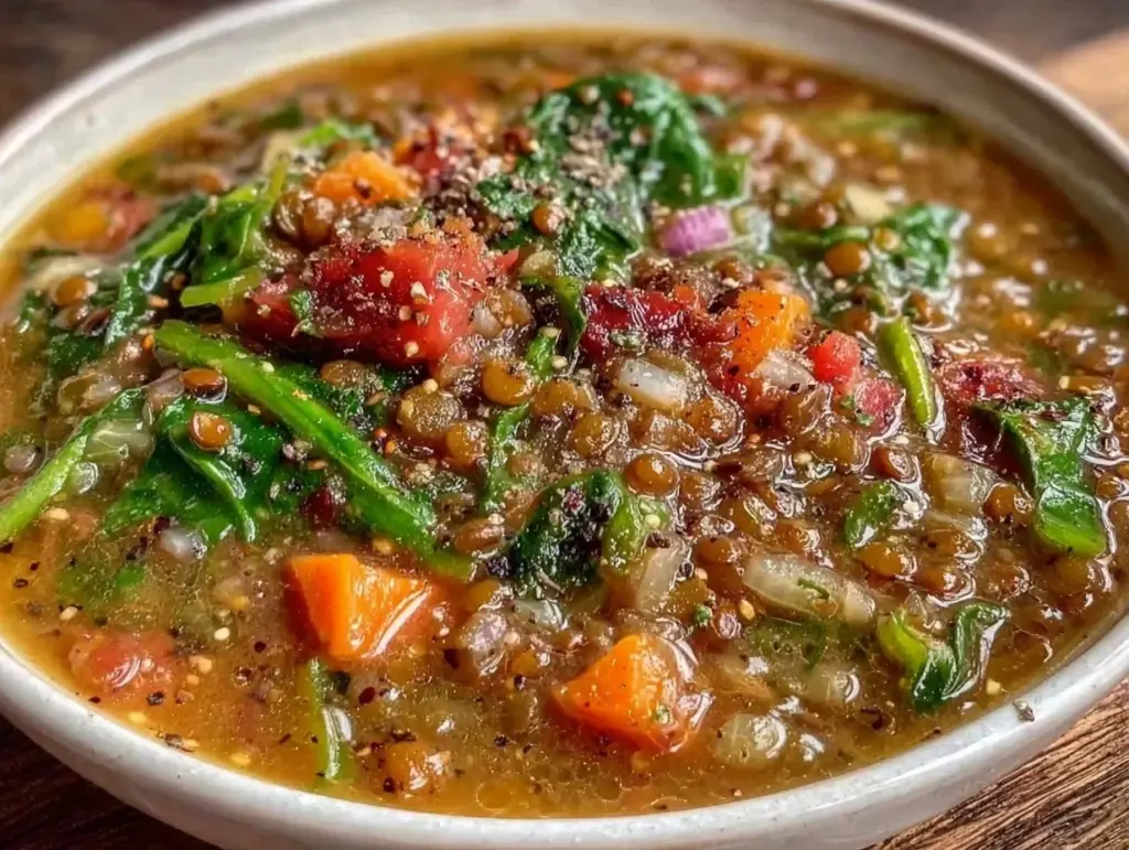 lentil spinach soup - featured image