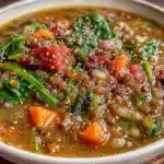 lentil spinach soup - featured image