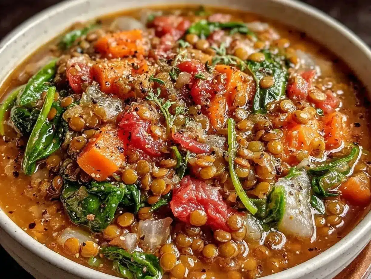 lentil spinach soup preparation steps