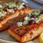 Mediterranean baked salmon with feta and olives - featured image