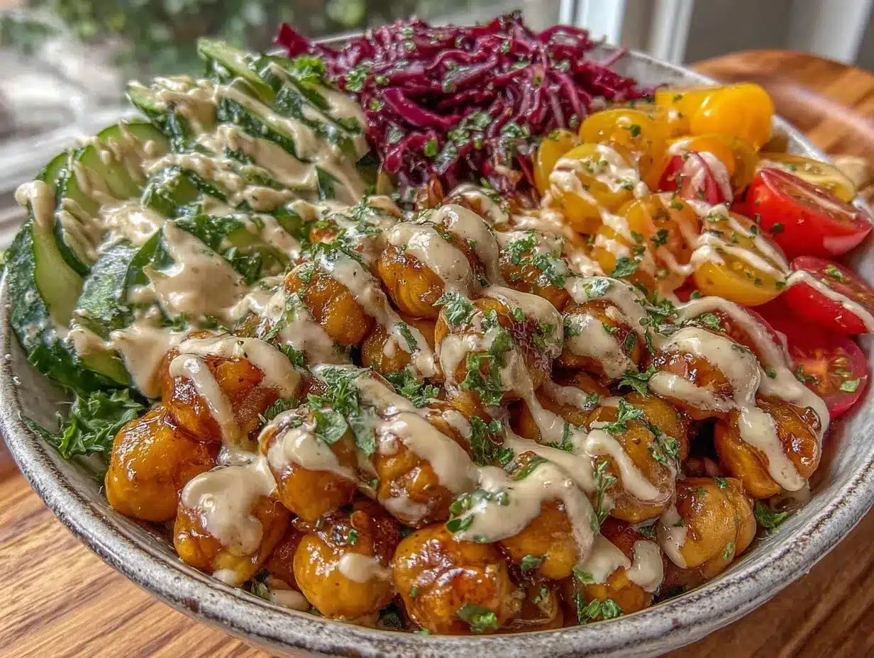 Mediterranean chickpea bowl preparation steps