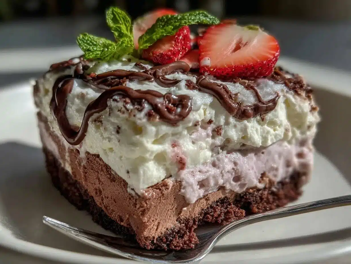 Neapolitan ice cream cake preparation steps